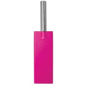 Розовая прямоугольная шлёпалка Leather Paddle - 35 см.