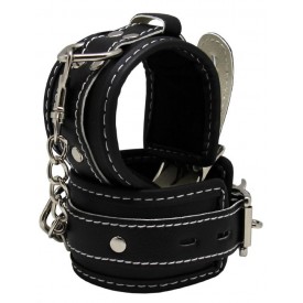 Черные регулируемые наручники с подкладом на карабинах