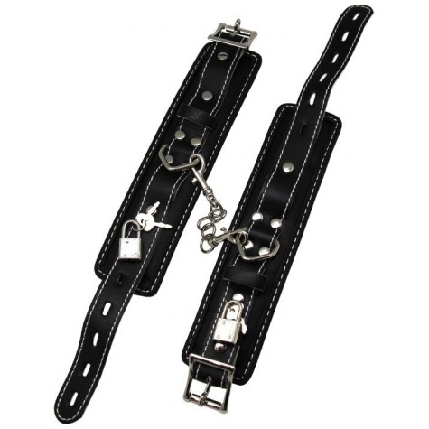 Черные регулируемые наручники с подкладом на карабинах