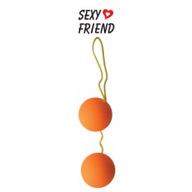 Оранжевые вагинальные шарики BALLS на шнурке